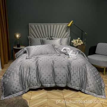 Mais novo conjunto de cama de jacquard de luxo azul